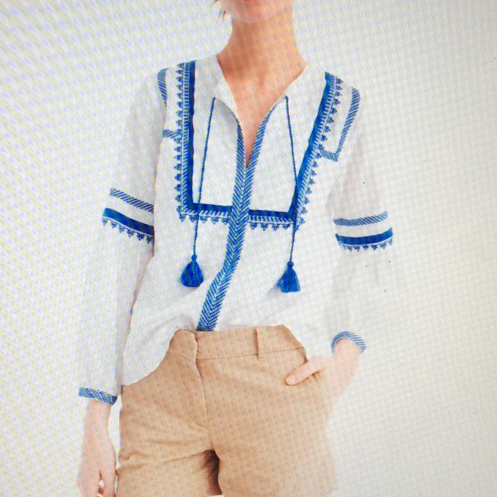 SALE J Crew Embroidered Tunic